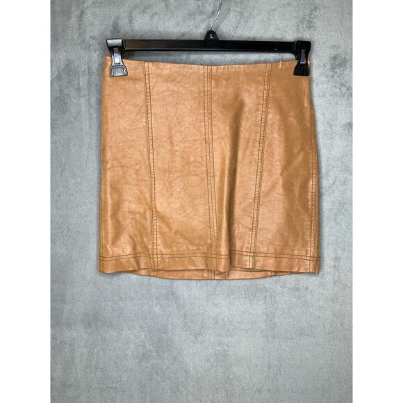 Free People Modern Vegan Leather Skirt (0) - Picture 3 of 10